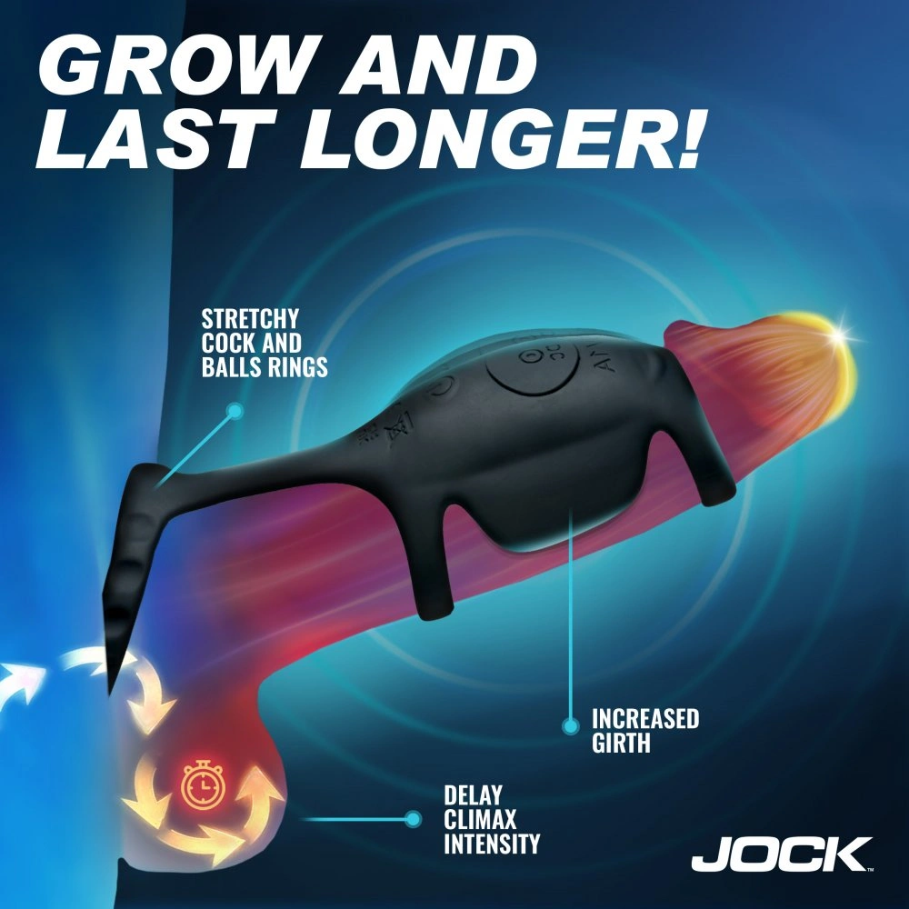 Jock Blitz Vibrating Penis Sleeve C-Ring Remote Control Penis Trainer Time Enhance