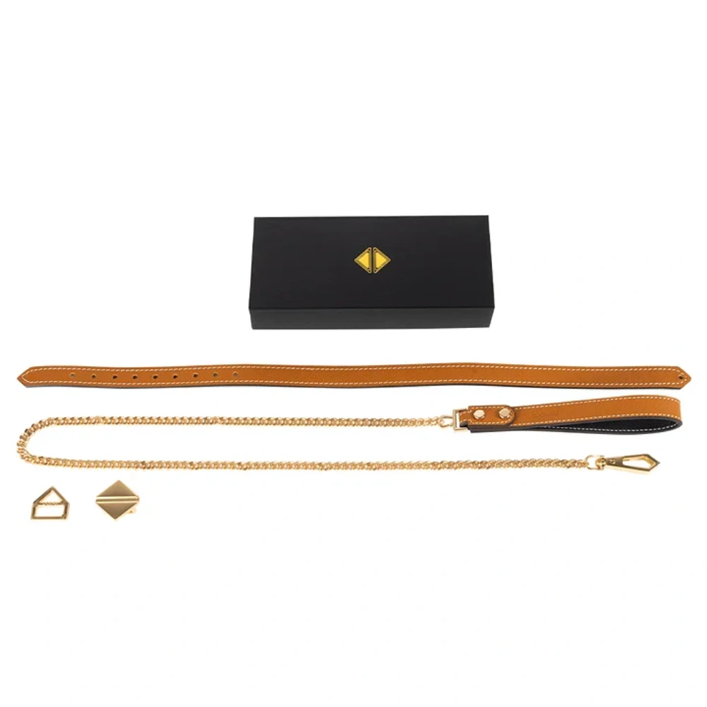 lockink couples bdsm belt collar with chain