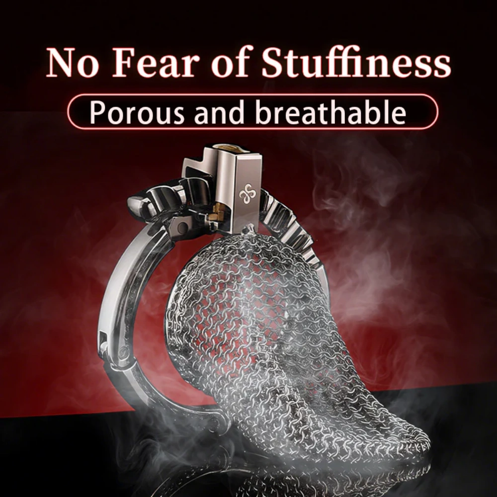 lockink stainless steel hauberk chastity cage waterproof