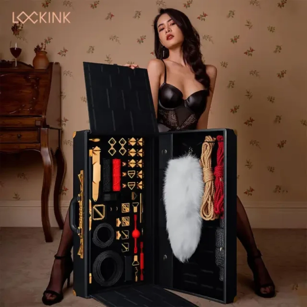 lockink luxury bdsm kit leather bondage trunk
