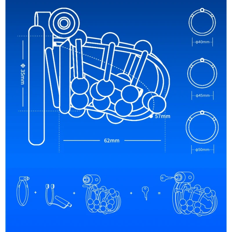 steel chastity cage rolling beads bdsm chastity sissy device
