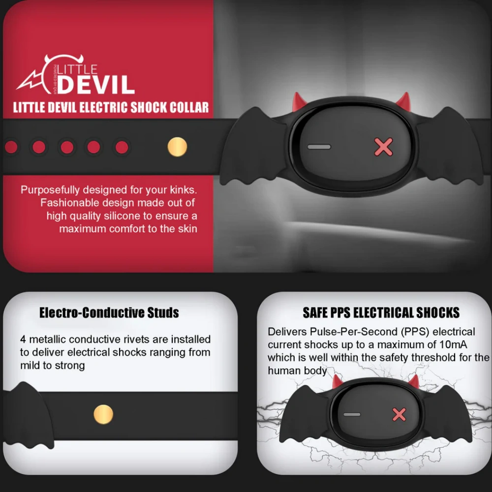 lockink qiui little devil electric shock submissive collar safe material