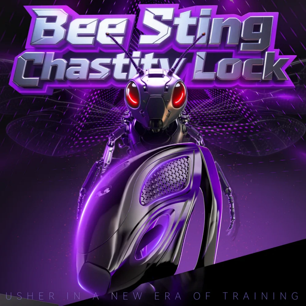 LOCKINK STING black e stim chastity cage with app control