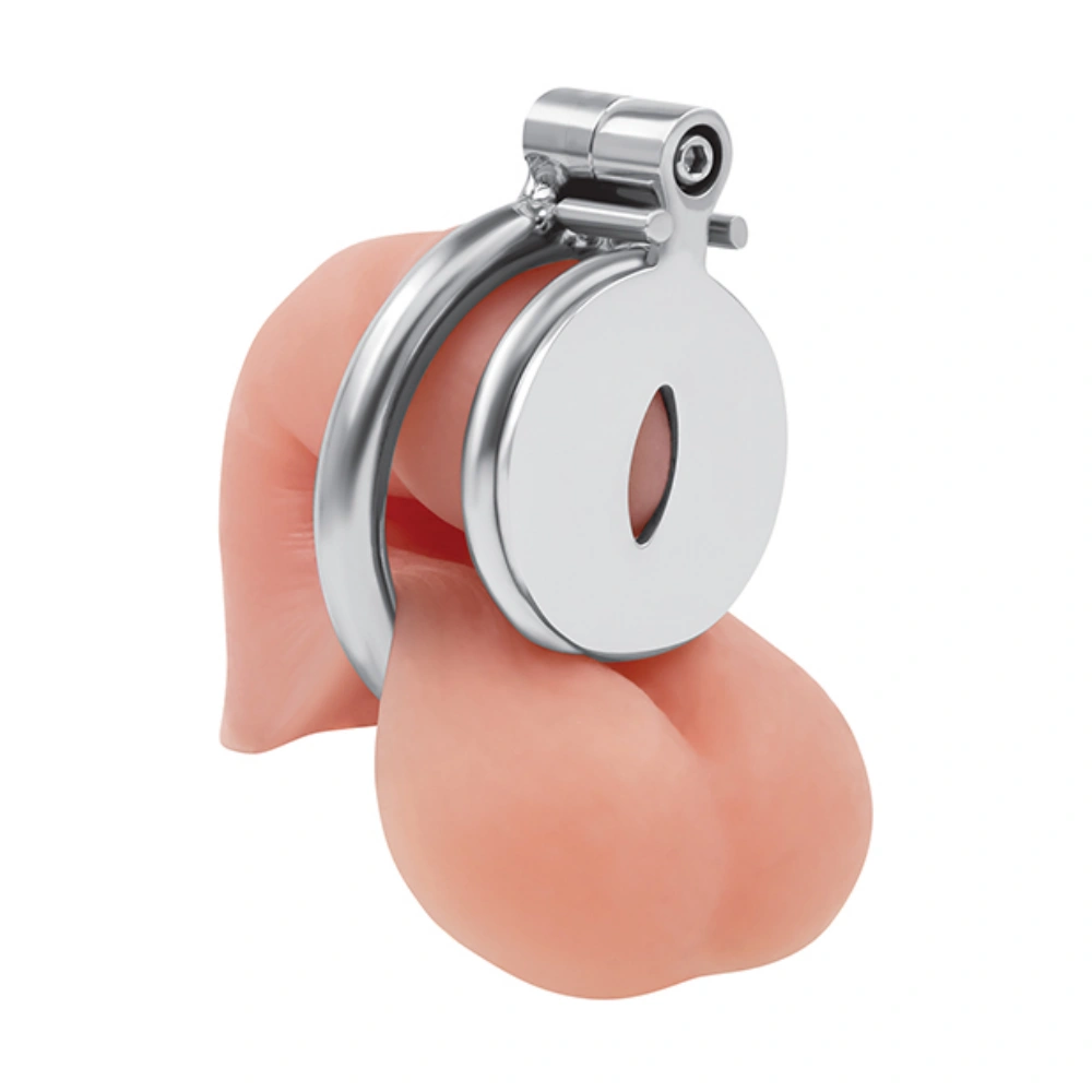 Lockmaster Inverted Male Chastity Cage Stainless Steel Chastity Cage w/Cats Eye For BDSM Play