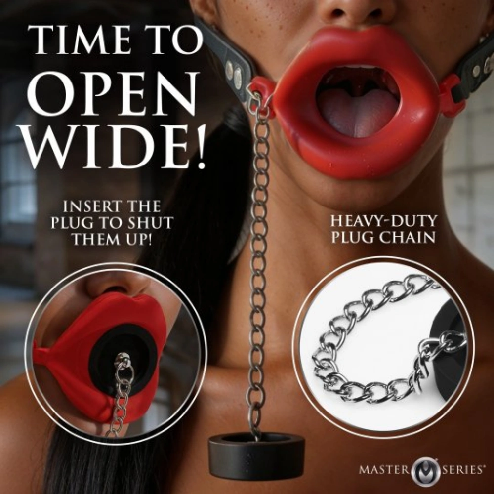 XR Brands Master Series Plugged Feeding Silicone Gag With Removable Plug BDSM Accessorie For Couples
