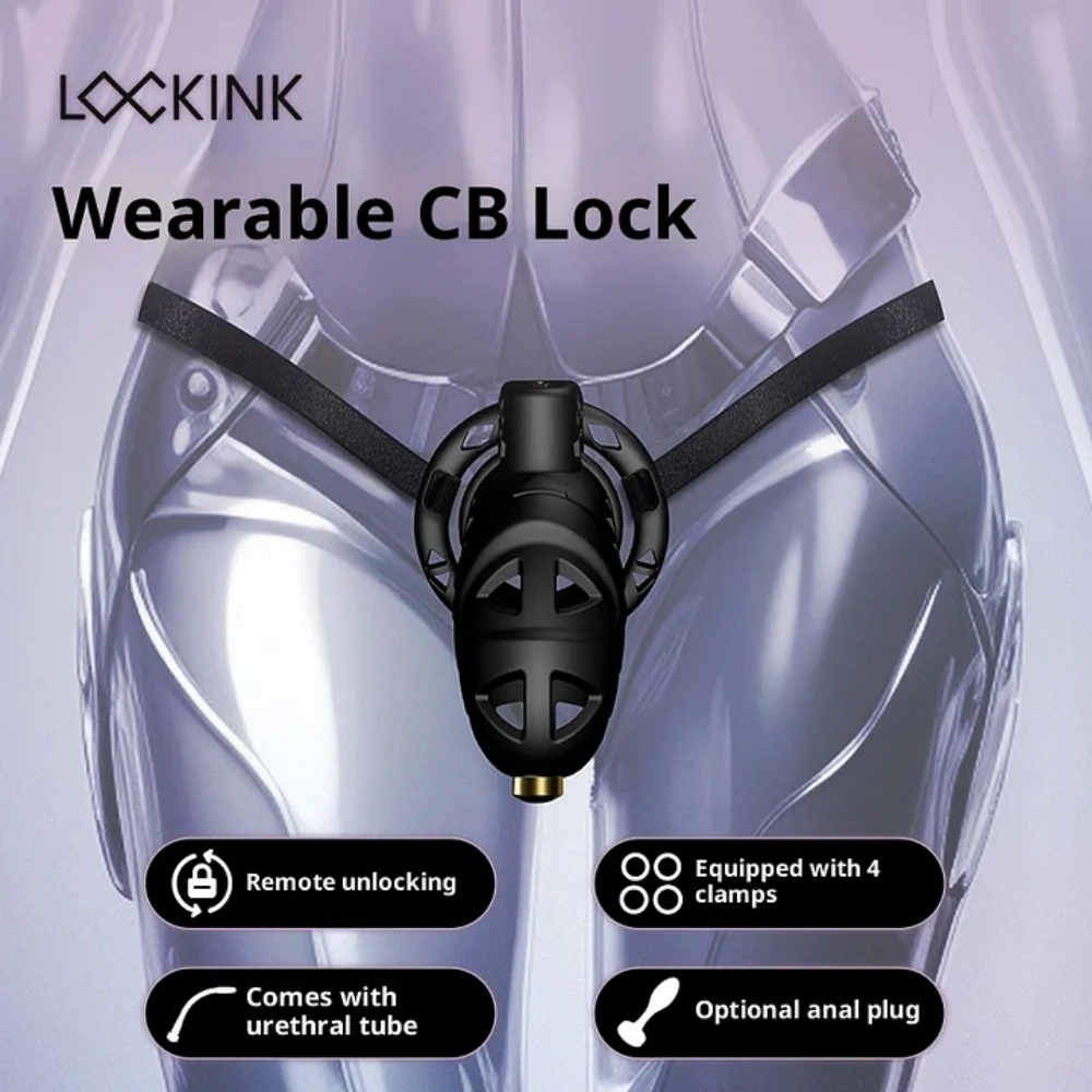 LOCKINK Sevanda Rattlesnake Chastity Cage Breathable Penis Cage With Anal Plug