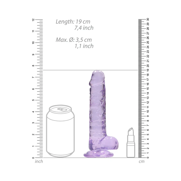 shots realrock crystal clear realistic dildo 6 in dildo safe material
