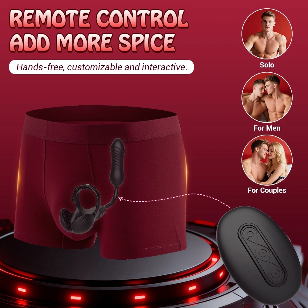 venusfun cock ring prostate massager thrusting vibrating anal toy