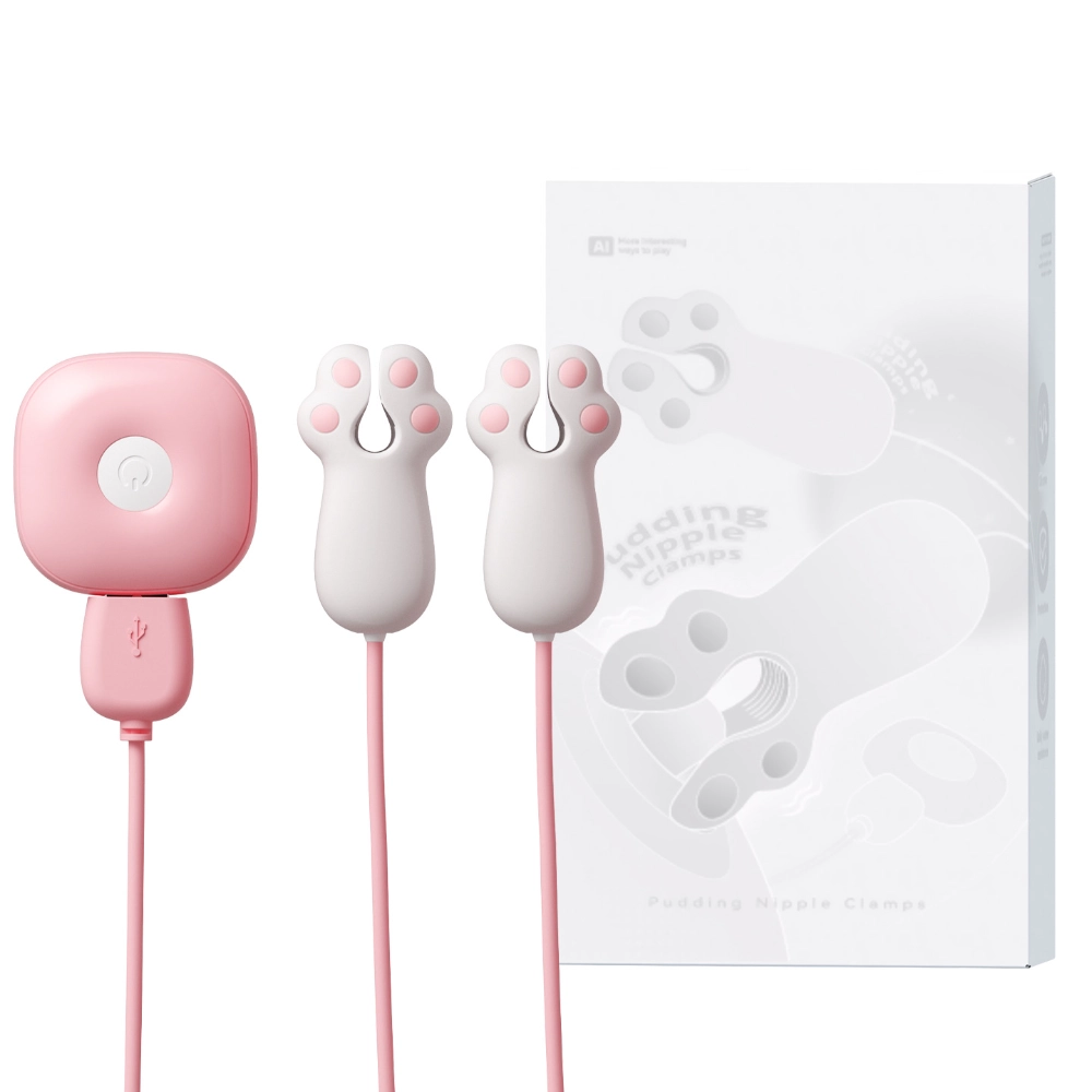Venusfun Vibrating Nipple Clamps for Women Silicone Cat Paw Dual Clip 10 Modes Quiet Toy