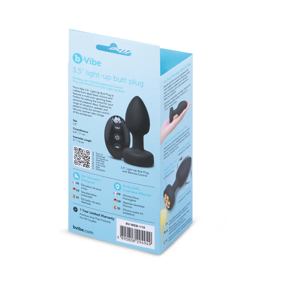 b-vibe 3.5 in light up butt plug new type