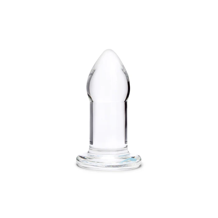 glass anal dilator bulbous head flared base for safe couple play