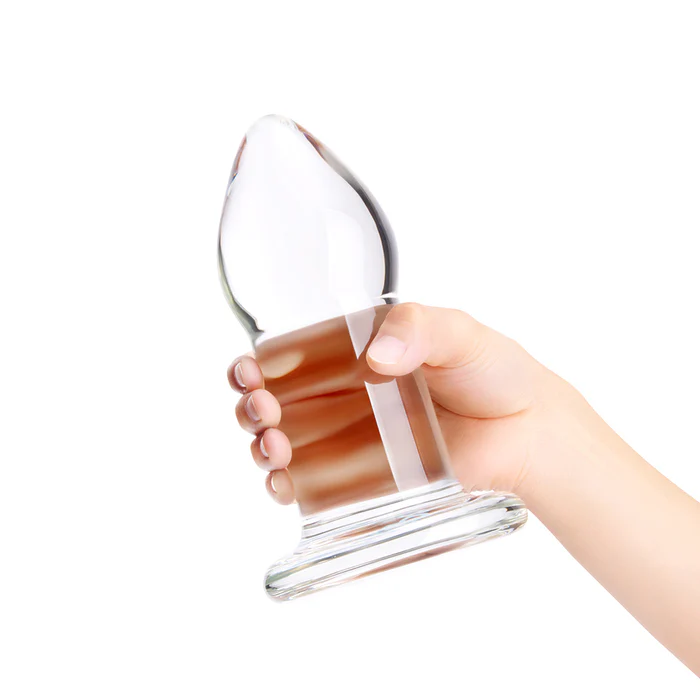 b-Vibe Advanced 7.5 inch Glass Anal Dilator Erotic Glass Toy for Sensory and Couple Play