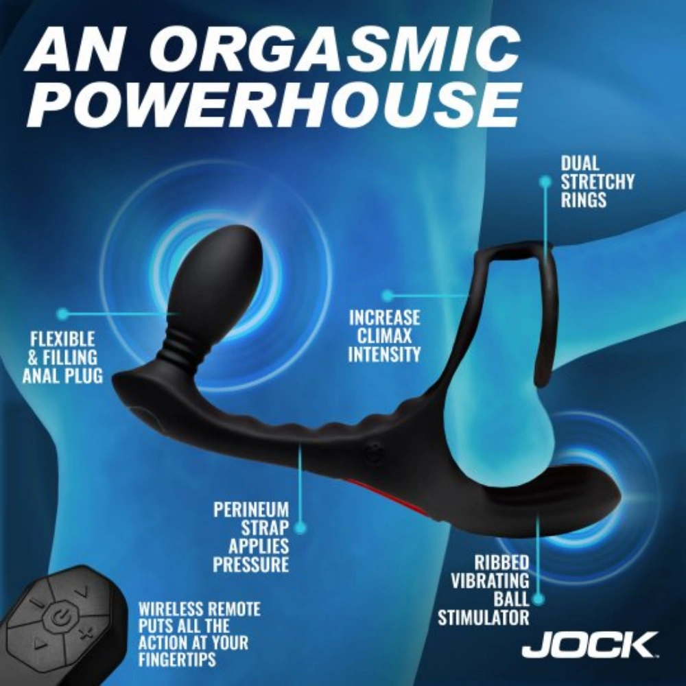 jock triple rush vibrating c ring anal plug best quality