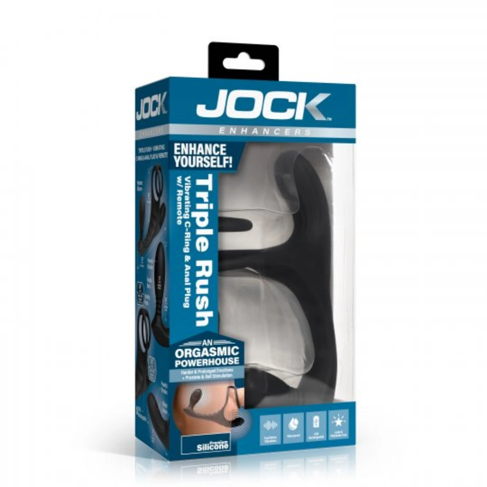 jock triple rush vibrating c ring anal plug new type