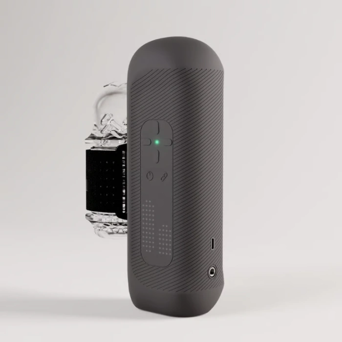 The Handy 2 automatic masturbator in dark gray with side mounted ClickOn sleeve system
