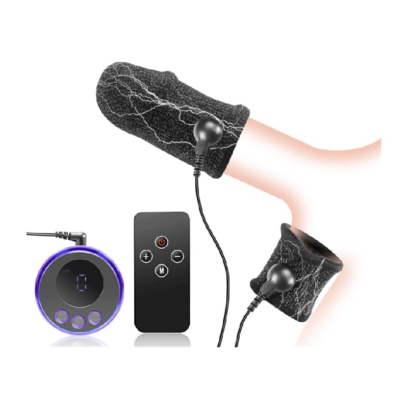 Venusfun Electro Shock Penis Trainer Sleeve Bondage Stamina Delay Training Silver Fiber