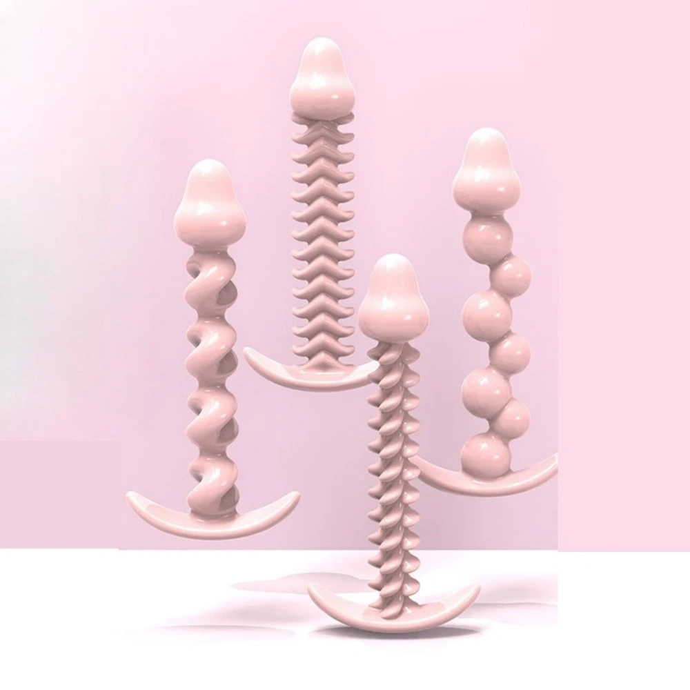 Venusfun TPE Beaded Anal Plug Soft Flexible Beginner Anal Masturbator Men Women Toy