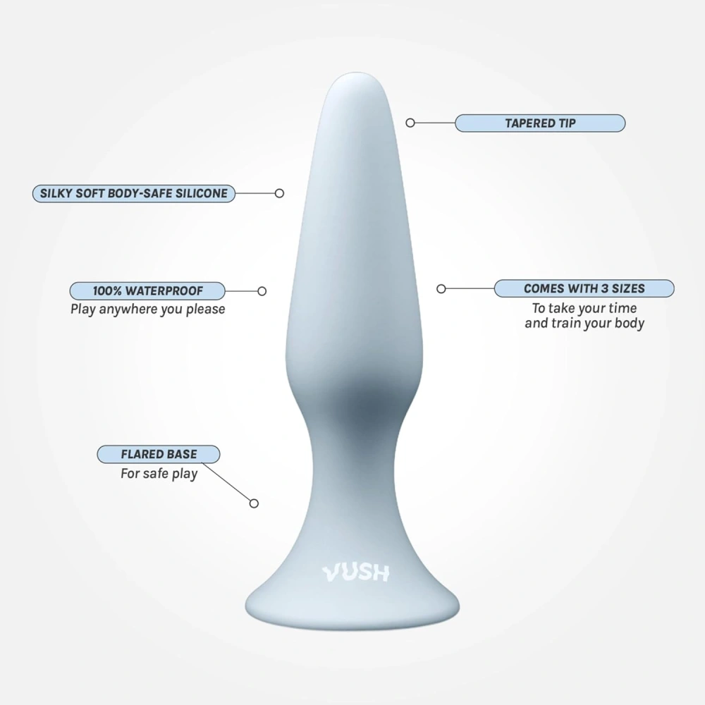 vush essentials plug trio silicone anal trainer kit safe material
