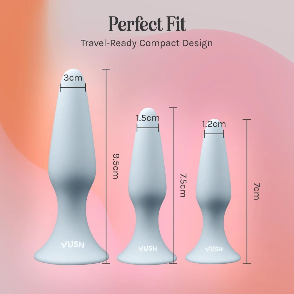 vush essentials plug trio silicone anal trainer kit best quality