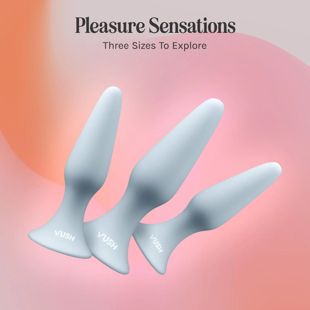 vush essentials plug trio silicone anal trainer kit easy use