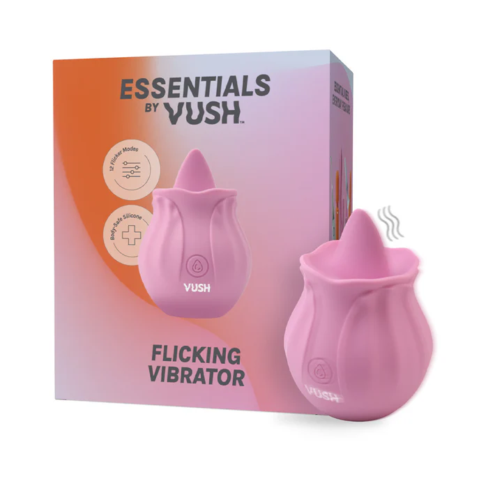 VUSH Essentials Flicking Vibrator Tongue Toy Women Licking Clitoral Oral Massager 12 Modes