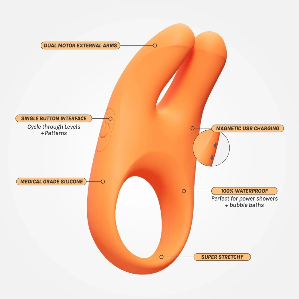 vush orb pleasure vibrating cock ring safe material
