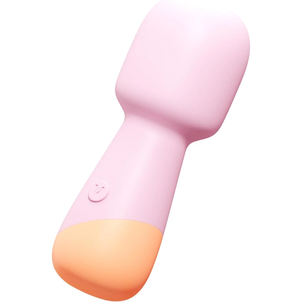 VUSH Peachy Mini Wand Clitoris Vibrator Beginner Friendly Clit Massager Quiet Vibe Compact Toy