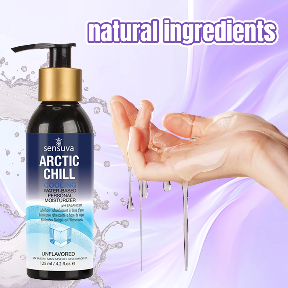 sensuva cooling water-based personal moisturizer arctic chill 4 oz lubricant gel