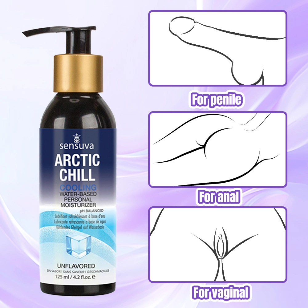 sensuva arctic chill cooling water-based lubricant gel for sensitive skin 4 oz bottle