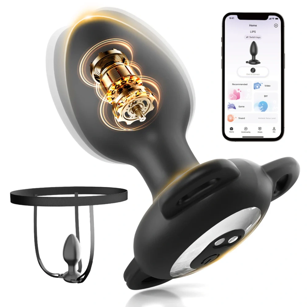 Venusfun App Controlled Wearable Butt Plug Men Women Soft Silicone Adjustable Rope 9 Modes