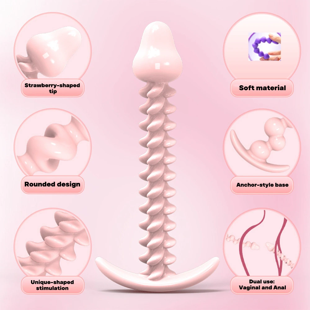 soft anal plug flexible beads training toy for men women
