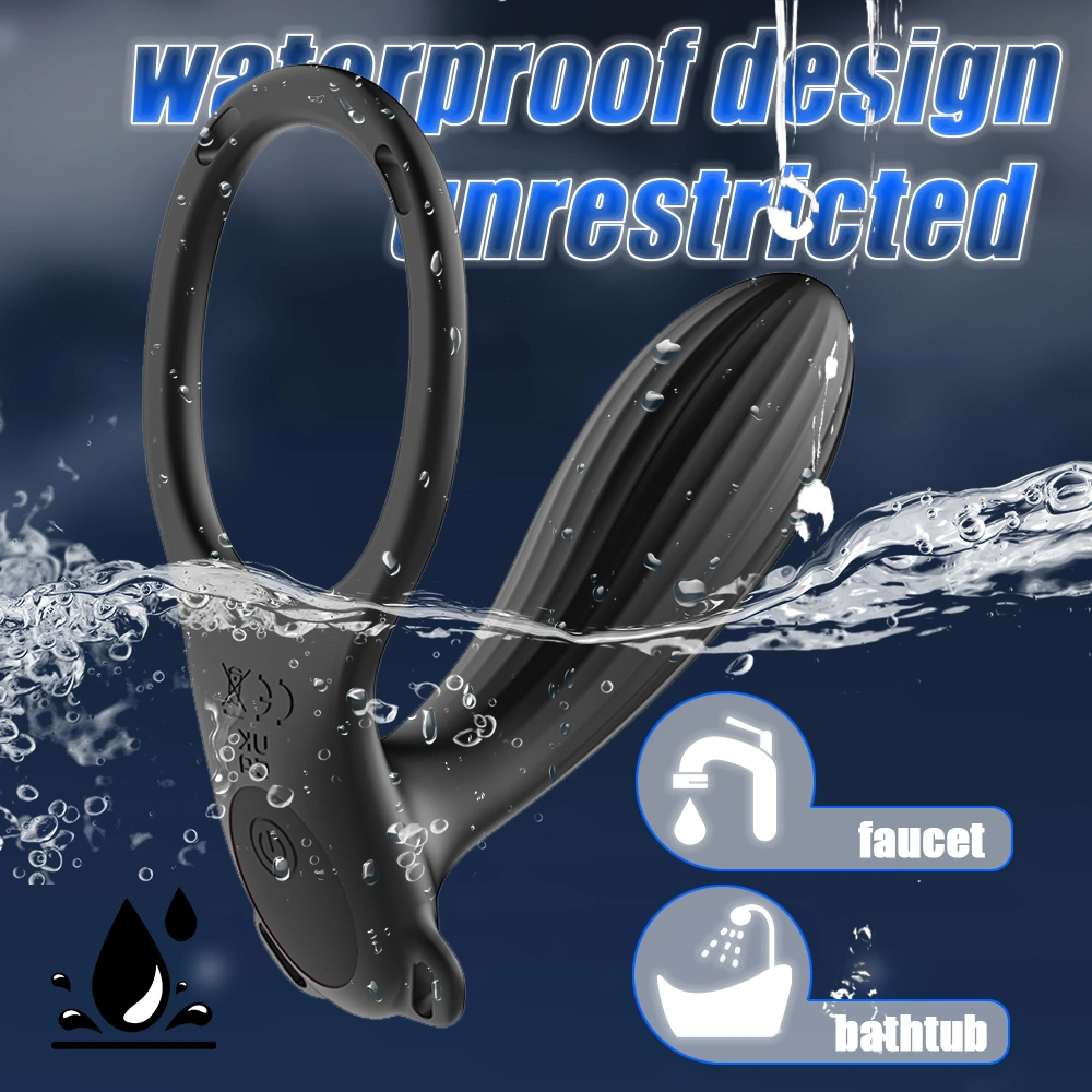 couples vibrating cock ring with 10 modes wearable prostate massager waterproof