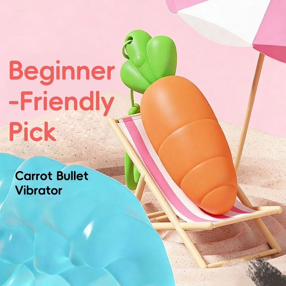 Tryfun Cute Carrot Themed Clitoral Vibrator Egg Vibrator Beginner Friendly Compact Massager