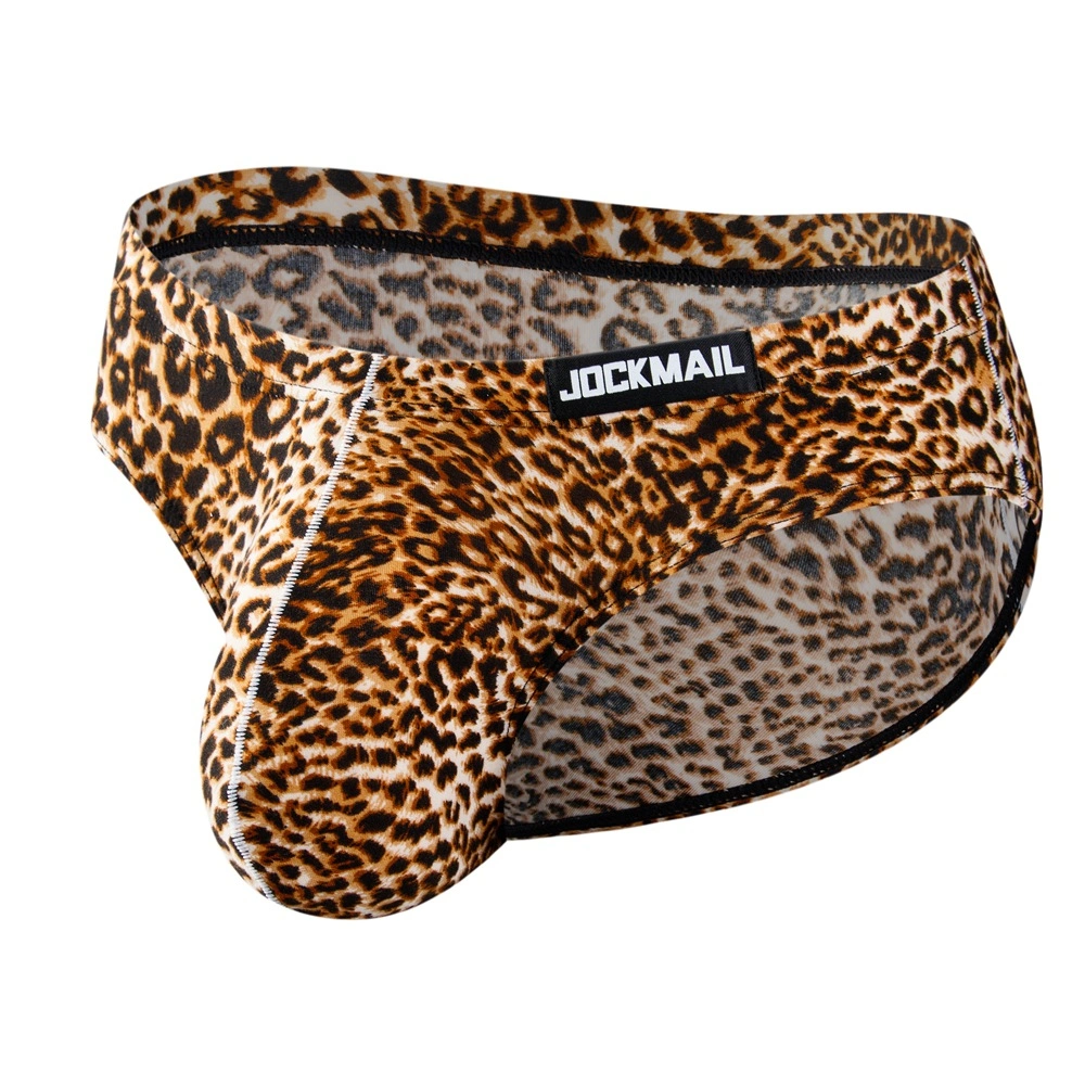 JOCKMAIL Men's Sexy Leopard & Snake Print Briefs Breathable Large Pouch Low-Rise Underwear