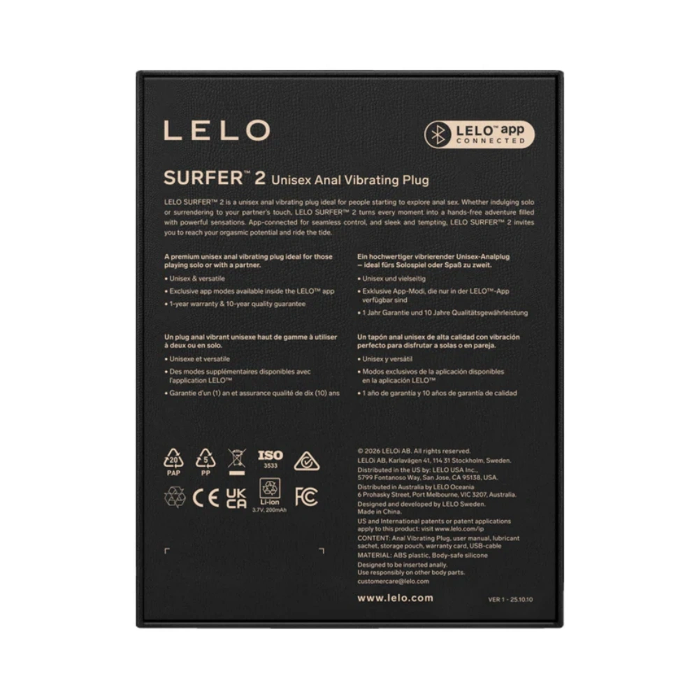 lelo surfer 2 vibrating anal plug waterproof