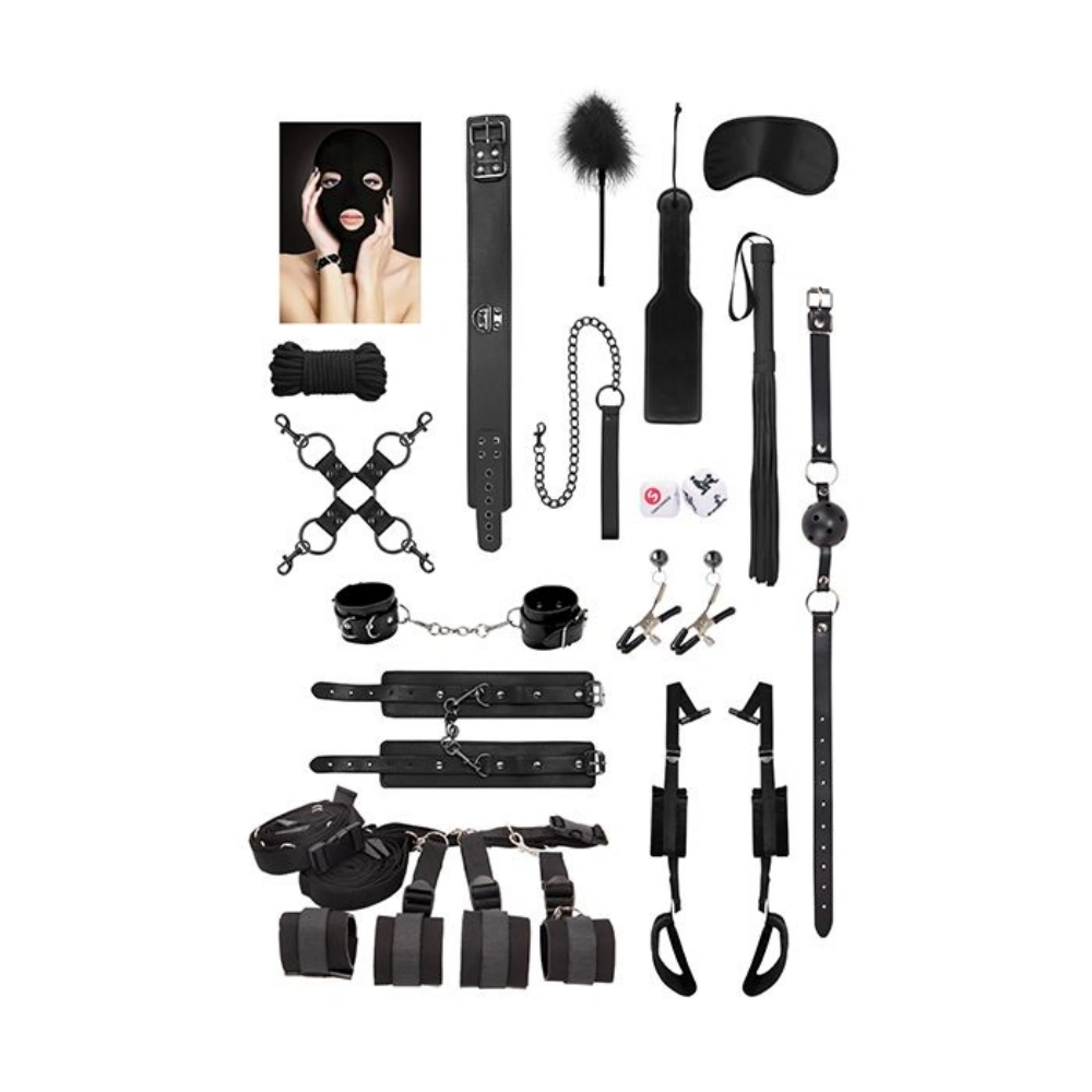Shots Ouch Advanced Bondage Kit BDSM Sex Toy Set Couples Toy All in One For Restraint Play