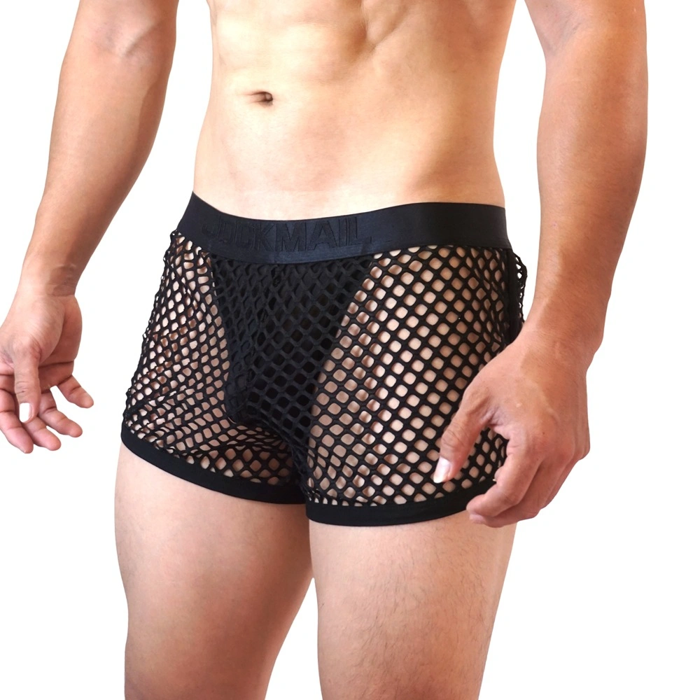 jockmail sexy mesh boxer briefs low-rise underwear best quality