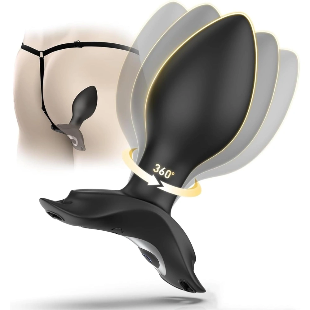 Venusfun Vibrating Strapped Anal Plug Butt Trainer Hands-Free Anal Vibrator Wearable Sex Toy