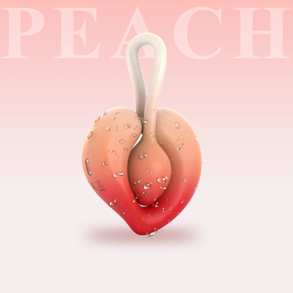 Venusfun Peach Love Egg Vibrator for Couples Double Vibration Silicone Cock Ring Massager