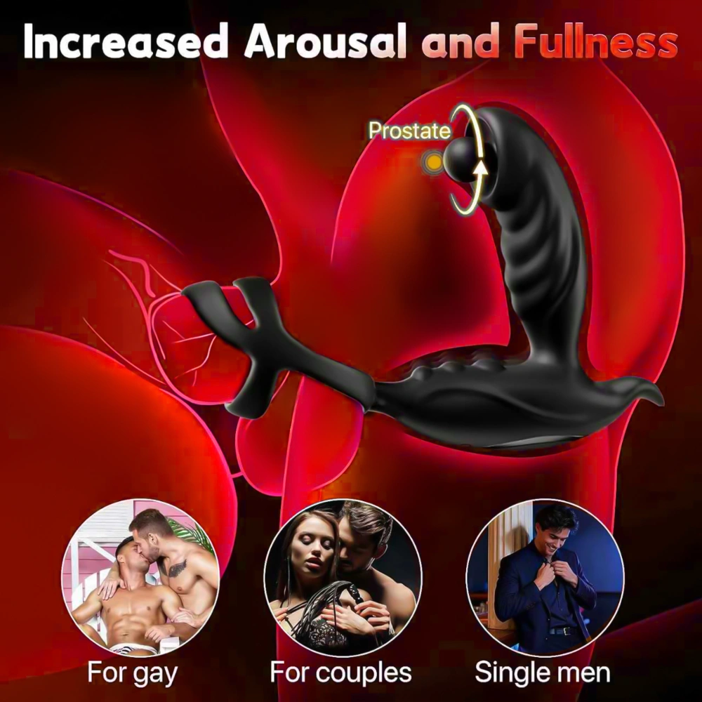 prostate massager 10 modes rotating anal vibrator for men sex toy