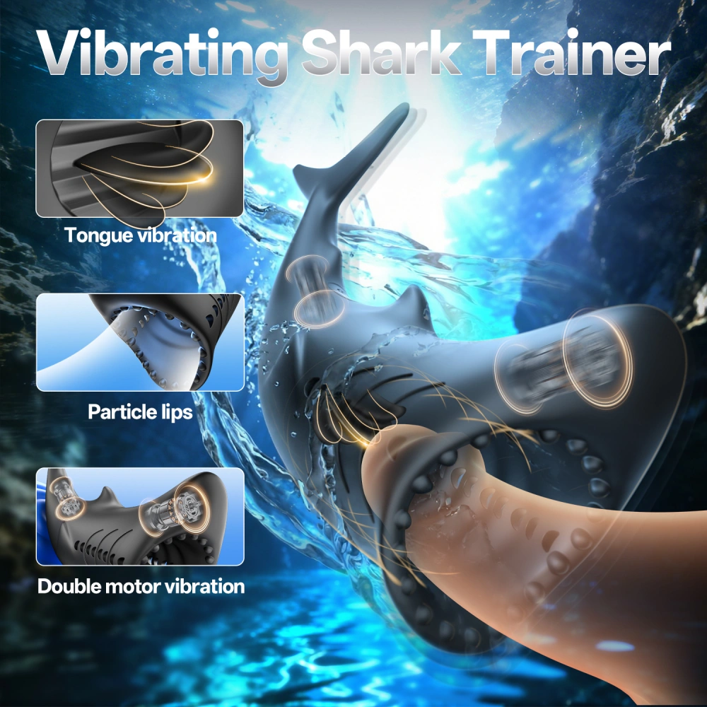 venusfun shark shaped design vibrating masturbator cup safe material