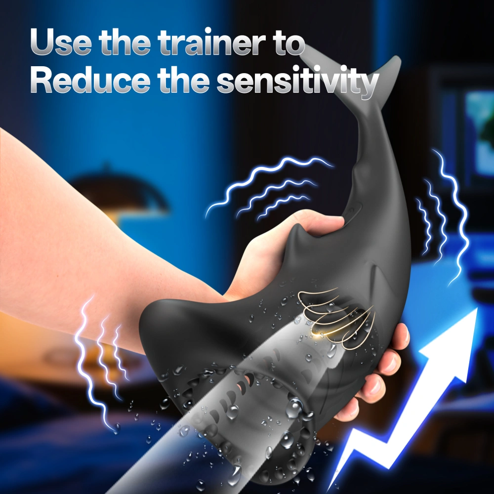 venusfun shark shaped design vibrating masturbator cup easy use