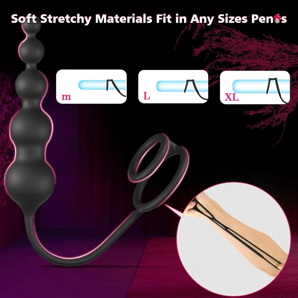 male anal stimulation vibrating beads remote control