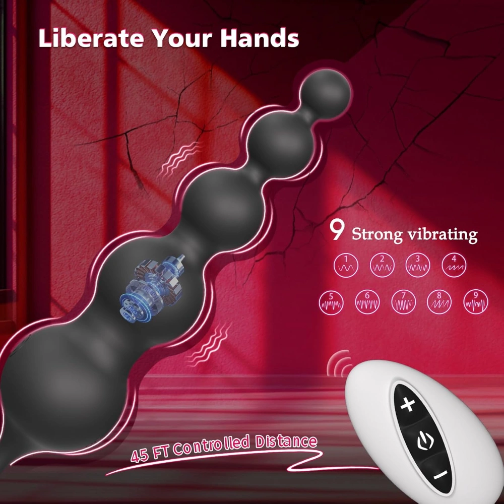 couples anal sex toy vibrating butt plug beads
