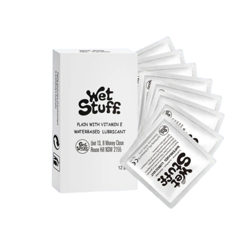 Wet Stuff Water Based Lubricant 4g x 12 Sachets Travel Hygienic Single Use Vitamin E Lube