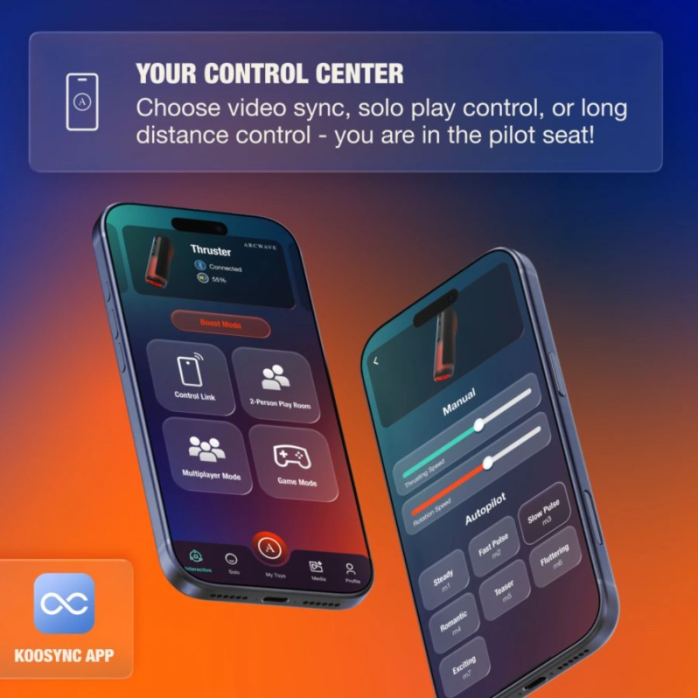 arcwave thruster smart control app interface sex toy for men