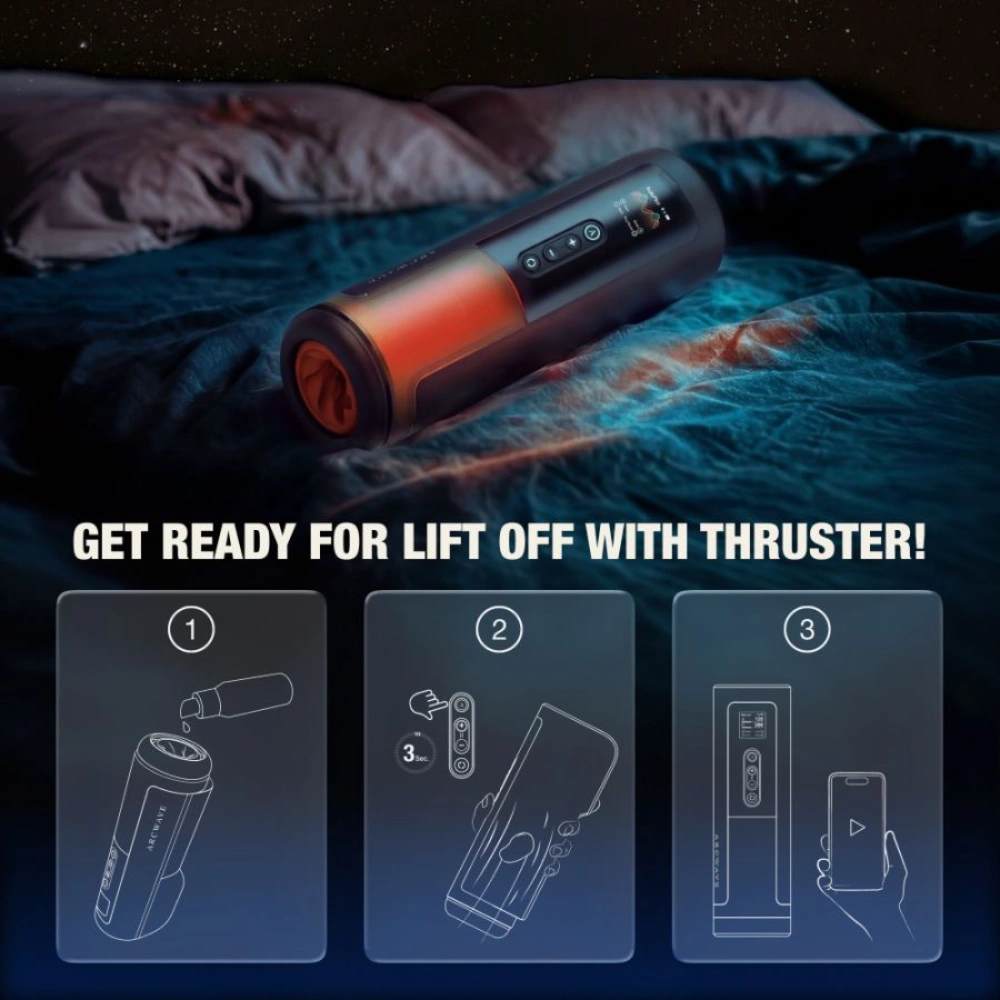 arcwave thruster rechargeable thrusting rotating masturbator abs body