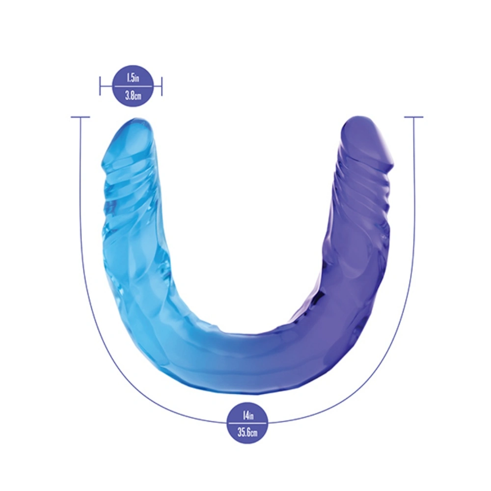 blush large double dong candy gradient dildo for couples play