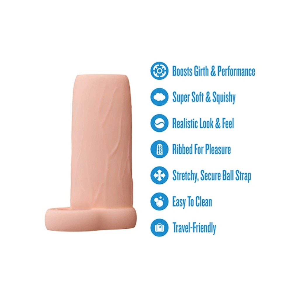 blush performance cock sleeve ribbed tpe enhancement sleeve