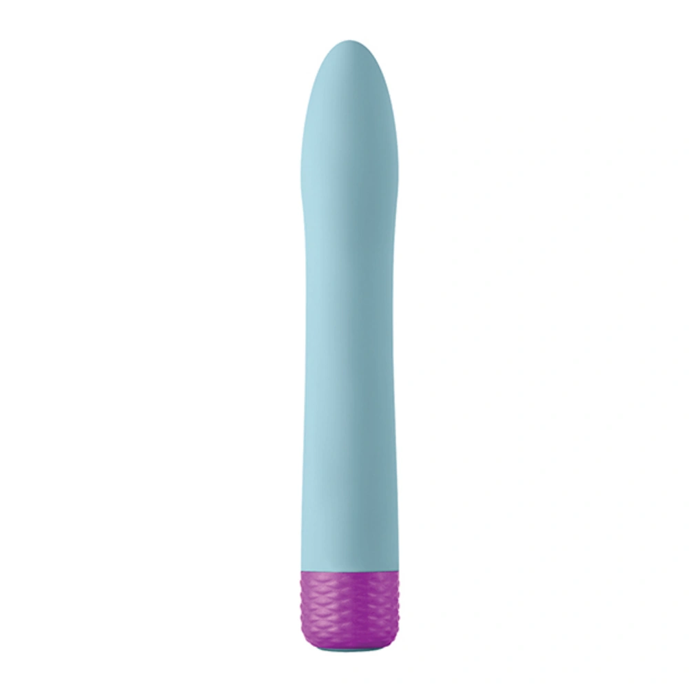Femme Funn Densa Flexible Bullet Vibrator in light blue with purple textured base